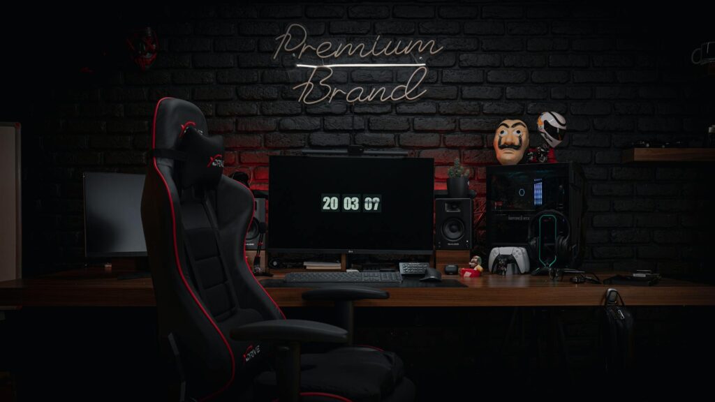 Chaise gaming ergonomique noire rouge setup 2026